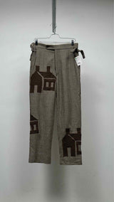 Bode Appliqued Houndstooth Wool Pants