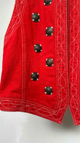 Dries Van Noten Medal-embroidered Denim Vest
