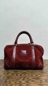 CELINE Macadam Suede Small Boston Bag