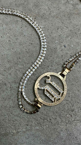 Versace Crystal/Metal Chain Belt