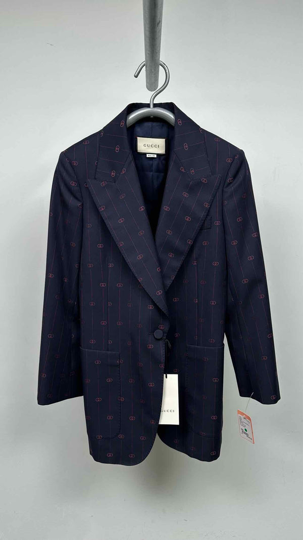 Gucci GG Monogram Pin-stripe Blazer Jacket