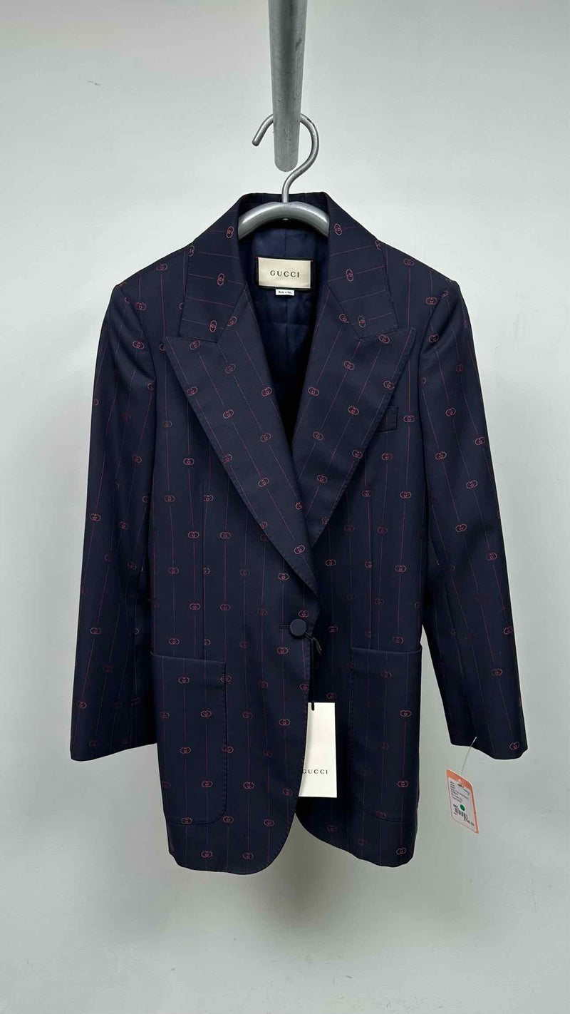Gucci GG Monogram Pin-stripe Blazer Jacket