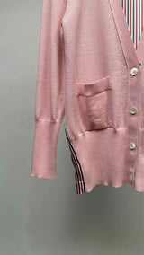 Thom Browne Silk Stripe Hybrid Cardigan