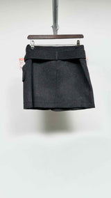 Tao Comme Des Garçons Belted Wrap Felt Mini Skirt