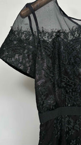 Carolina Herrera Floral Lace Scallop Midi Dress