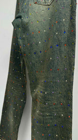 Martine Rose Rhinestone Crystal Gem Jeans