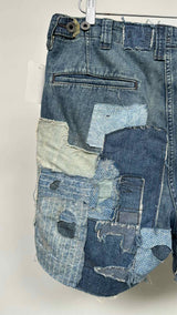 RRL Boro Patch-work Denim Shorts