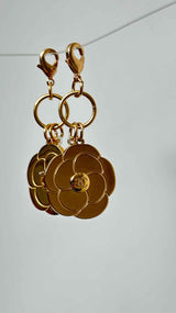 Chanel 2PC Camellia-blossom Comet-star Charms