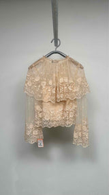 Sea Front-embroidered V-neck Top