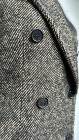 Margiela Double-breast Fuzzy Weave Long Over Coat