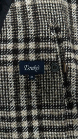 Drake's Check Wool Over Coat