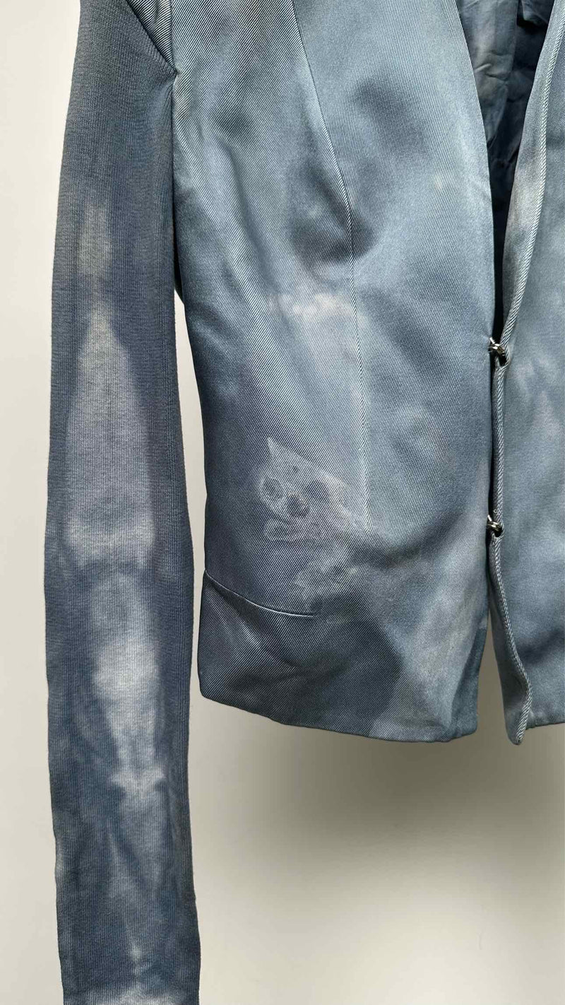 Rick Owens Over-dye Hook-closer Cropped Blazer Jacket