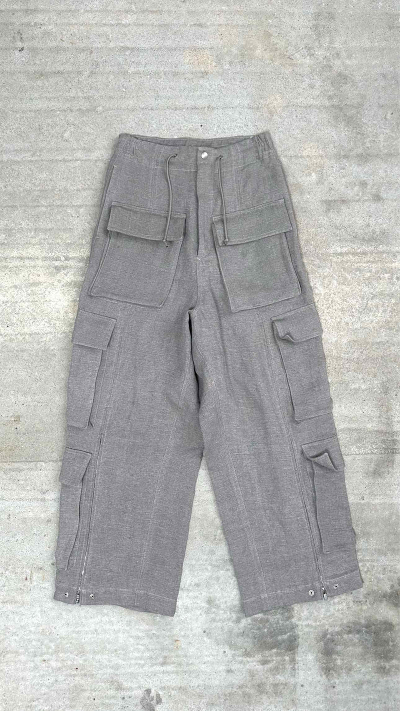 Hed Mayner Heavy-weight Linen Wide Cargo Pants