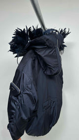 PRADA Re-nylon Shearling Lining Feather Bomber Jacket