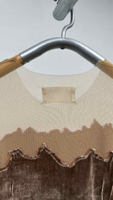 Margiela Burnt Effect Velvet Mesh Blouse