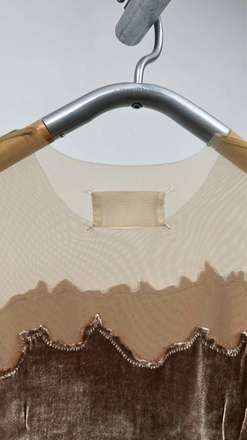 Margiela Burnt Effect Velvet Mesh Blouse