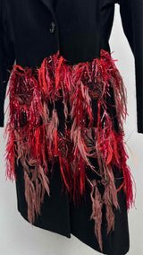 Dries Van Noten Tinsel Yarn Fringe Light Coat