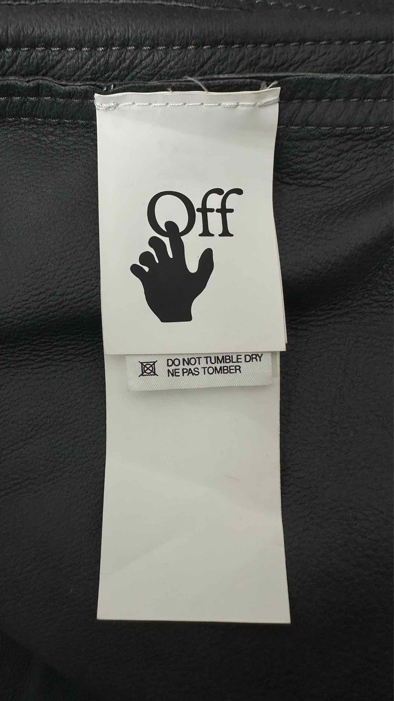 Off-White Leather Bomber Jacket