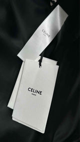 CELINE Collarless Metal-button Wool Blazer Jacket