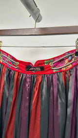 Jean Paul Gaultier Floral Stripe Satin Skirt