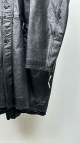 Balenciaga Quilted-lining Hood Layered Leather Coat