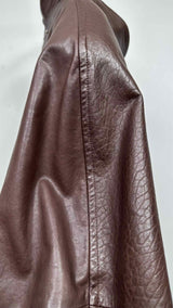 Sportmax Salaggio Funnel-Neck Paneled Hammered Leather Jacket