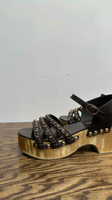 Chanel Chain-detail Ankle-strap Platform Sandals