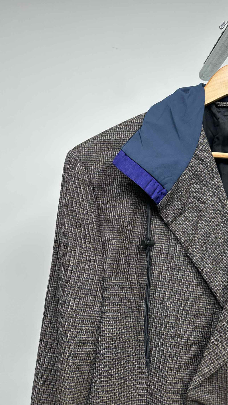 Balenciaga Double-breasted Houndstooth Oversized Long Coat