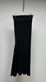 Rick Owens Rib Knit Waist Satin Maxi Skirt