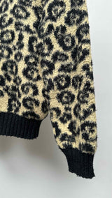 CELINE Inside-out V-neck Leopard Sweater
