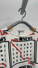 JW Anderson Boatneck Raglan Sleeve Crossword Print Tee
