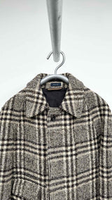 Drake's Check Wool Over Coat