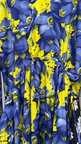 Balenciaga L/S Hybrid Multi-floral Pleated Dress