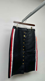 Thom Browne Button-up Striped Leather Skirt