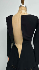 Alaia L/S Laser-cut Skater Dress