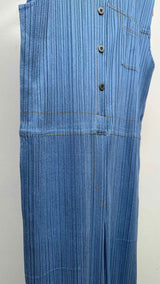 Pleats Please N/S "Cotton Denim" Pleated Jump Suits