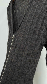 Comme Des Garcons Homme Zip-up Rib Long Cardigan