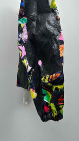 Comme Des Garcons Homme Plus Faux-leather Velvet Hybrid Printed Coach Jacket