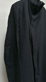 Devoa Zip-up Linen Long Coat