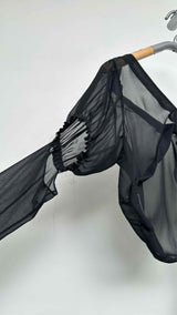 Acne Studios L/S Cut-out Sleeve Sheer Silk Blouse