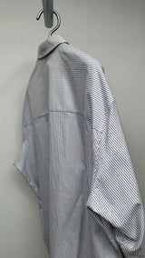 Victoria Beckham L/S Oversized Initial Stripe Embroidered Shirt