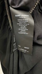 Saint Laurent L/S Heart Zip-up Gathered Bodysuits