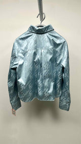 Fendi Jacquard-collar Logo Satin Shirt Jacket