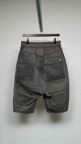 Rick Owens Grid Pattern Drawstring Bermuda Shorts