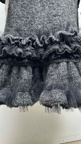 Comme Des Garcons Knit-hybrid Tiered Ruffle-bottom Dress