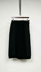 Zucca Wool Knit-Panel Skirt