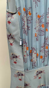 Chloé N/S Pleated Floral Silk Dress