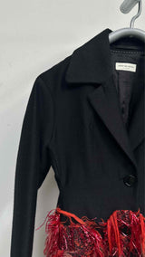 Dries Van Noten Tinsel Yarn Fringe Light Coat