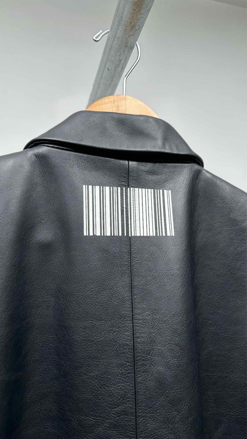VTMNTS Barcode Long Leather Coat