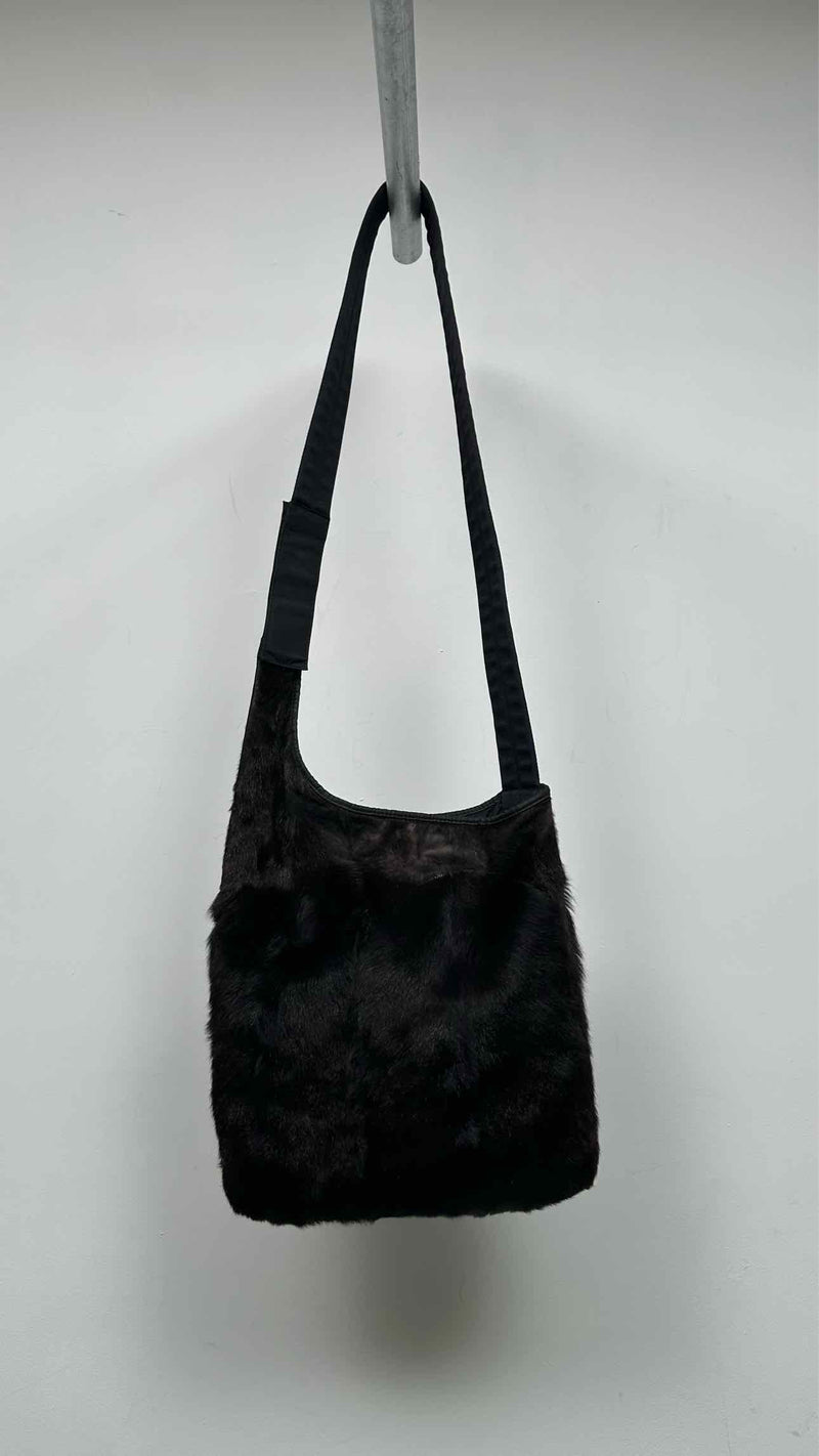 PRADA Sport Hobo Fur/Nylon Messenger Bag